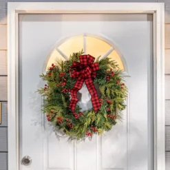 Buffalo Check And Berries Christmas Wreath-Kirkland's Home Store