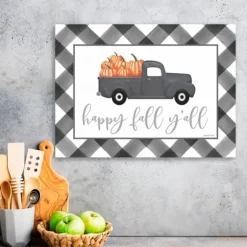Buffalo Check Happy Fall Truck Giclee Canvas Print-Kirkland's Home New