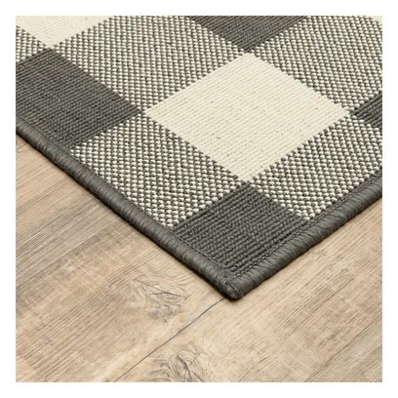 Buffalo Check Outdoor Area Rug, 6X9-Kirkland's Home Clearance