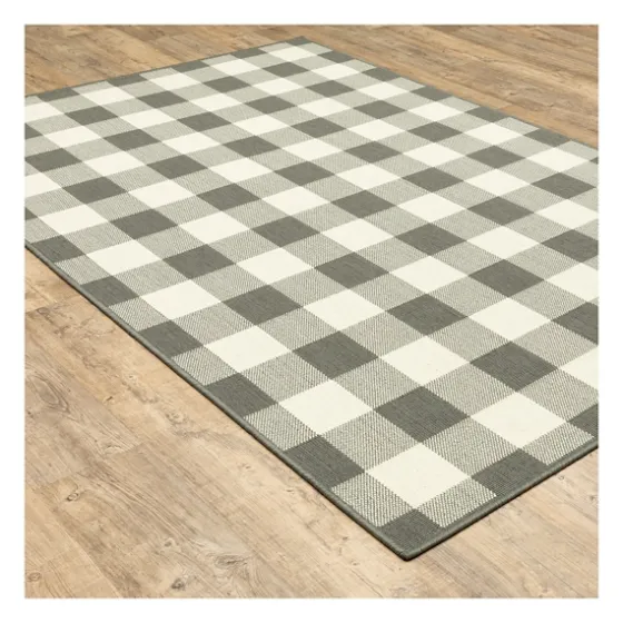 Buffalo Check Outdoor Area Rug, 8X13-Kirkland's Home Clearance