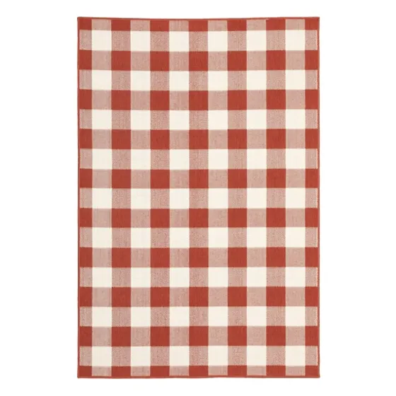 Buffalo Check Outdoor Area Rug, 5X7-Kirkland's Home Store