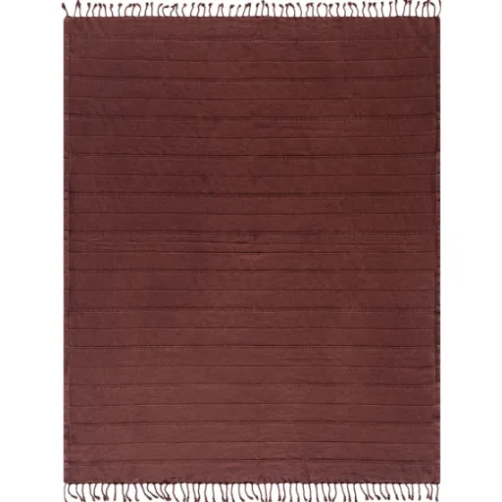 Burgundy Modern Striped Throw-Kirkland's Home Cheap