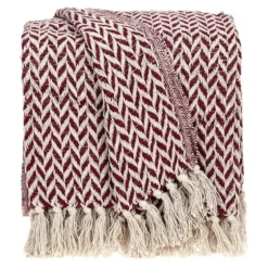 Burgundy Zig Zag Pattern Throw-Kirkland's Home Hot
