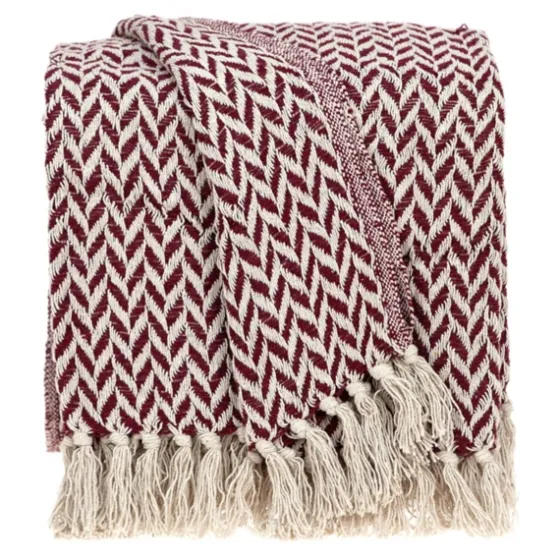 Burgundy Zig Zag Pattern Throw-Kirkland's Home Hot