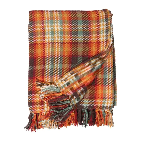 Burnt Harvest Plaid Throw-Kirkland's Home Cheap