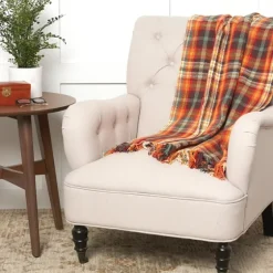 Burnt Harvest Plaid Throw-Kirkland's Home Cheap