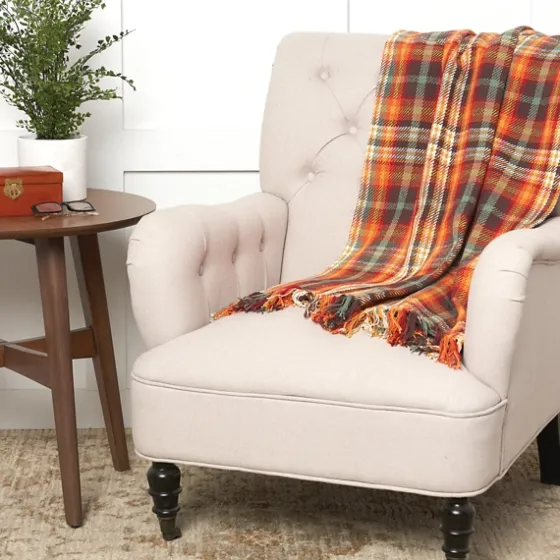Burnt Harvest Plaid Throw-Kirkland's Home Cheap