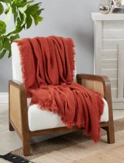 Burnt Waffle Weave Throw Blanket-Kirkland's Home Shop