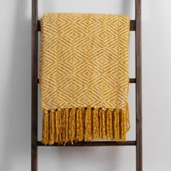 Butter Diamond Chenille Throw-Kirkland's Home Outlet