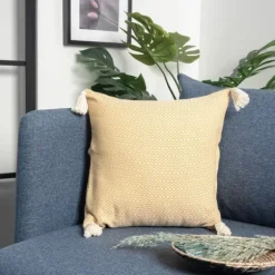 Buttercup Chevron Organic Cotton Throw Pillow-Kirkland's Home Shop
