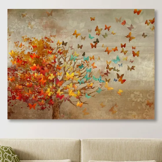 Butterfly Tree Giclee Canvas Art Print, 40X30 In.-Kirkland's Home New