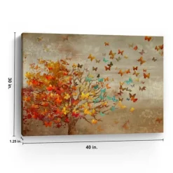 Butterfly Tree Giclee Canvas Art Print, 40X30 In.-Kirkland's Home New