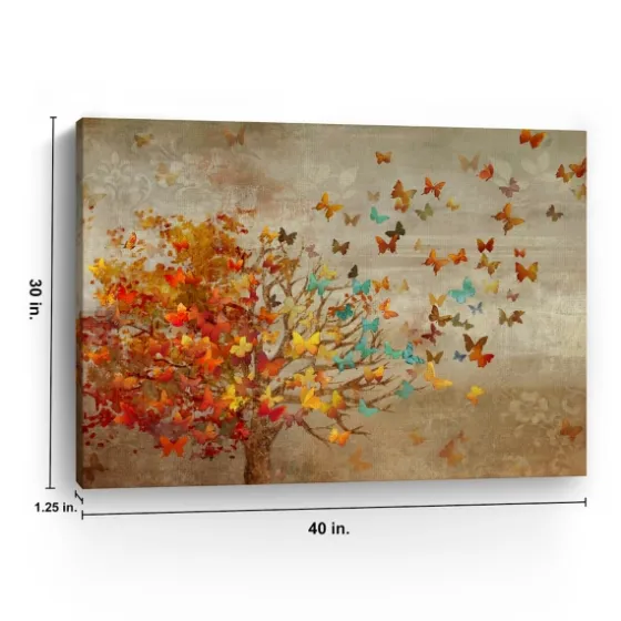Butterfly Tree Giclee Canvas Art Print, 40X30 In.-Kirkland's Home New