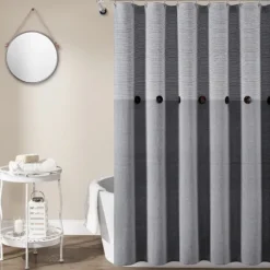 Button And Stripe Shower Curtain-Kirkland's Home Cheap