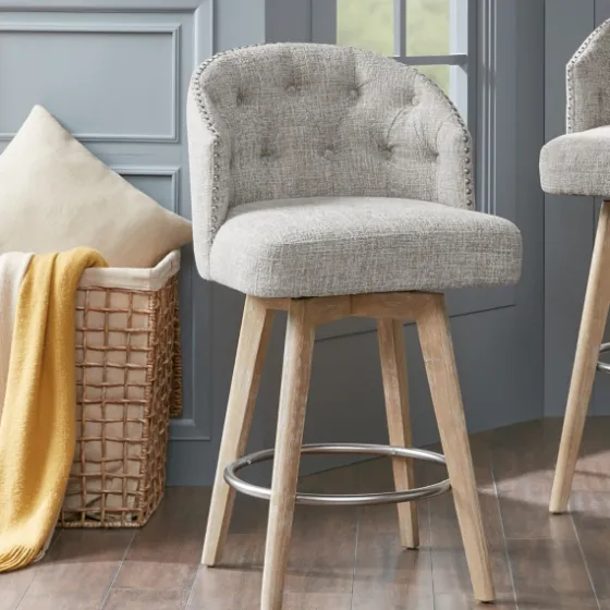 Button Tufted Back Swivel Counter Stool-Kirkland's Home Clearance