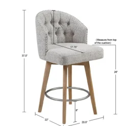 Button Tufted Back Swivel Counter Stool-Kirkland's Home Clearance