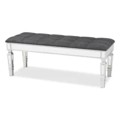 Button Tufted Bench With Mirrored Base-Kirkland's Home Store