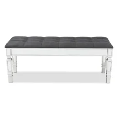 Button Tufted Bench With Mirrored Base-Kirkland's Home Store