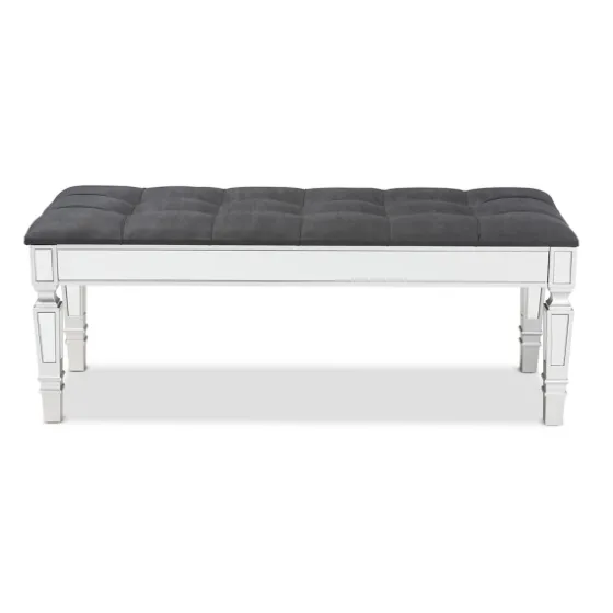 Button Tufted Bench With Mirrored Base-Kirkland's Home Store
