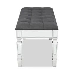 Button Tufted Bench With Mirrored Base-Kirkland's Home Store