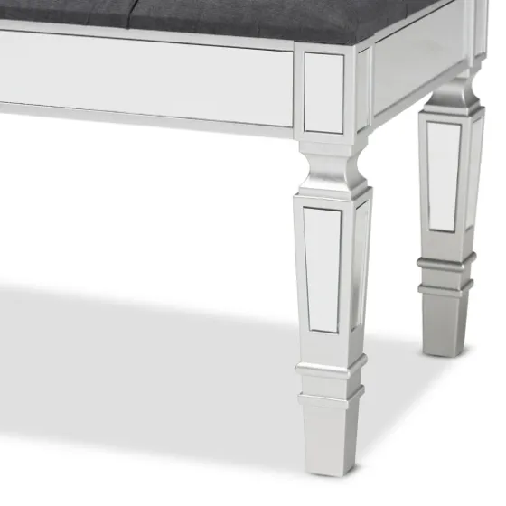 Button Tufted Bench With Mirrored Base-Kirkland's Home Store