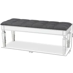 Button Tufted Bench With Mirrored Base-Kirkland's Home Store