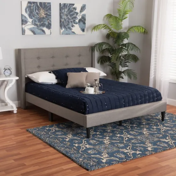 Button Tufted Headboard Full Platform Bed-Kirkland's Home Store