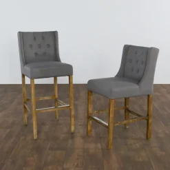 Button Tufted Kia Barstool-Kirkland's Home Store