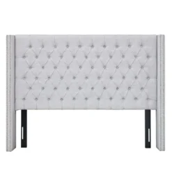 Button Tufted Nailhead Trim Queen Headboard-Kirkland's Home Clearance
