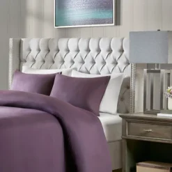 Button Tufted Nailhead Trim Queen Headboard-Kirkland's Home Clearance