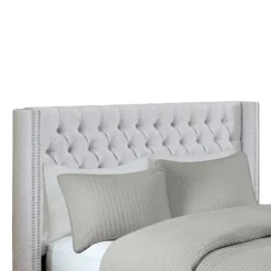 Button Tufted Nailhead Trim Queen Headboard-Kirkland's Home Clearance