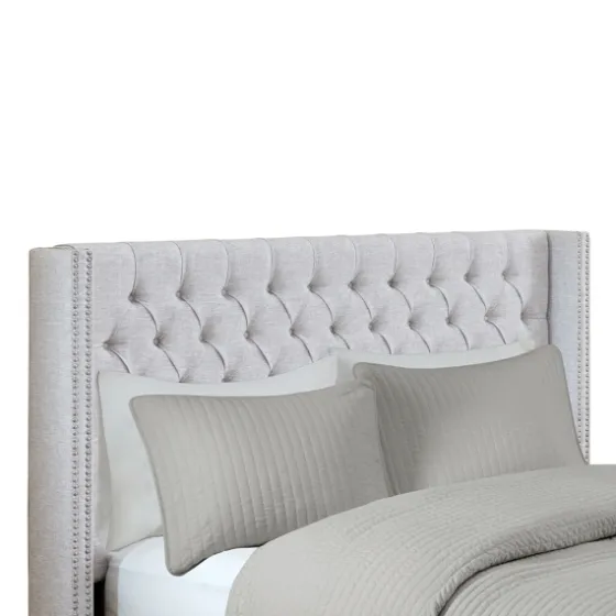 Button Tufted Nailhead Trim Queen Headboard-Kirkland's Home Clearance