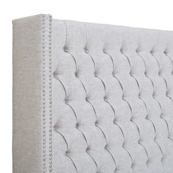Button Tufted Nailhead Trim Queen Headboard-Kirkland's Home Clearance
