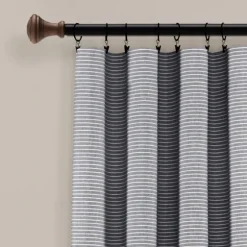 Buttons And Stripes Curtain Panel Set, 84 In.-Kirkland's Home Clearance