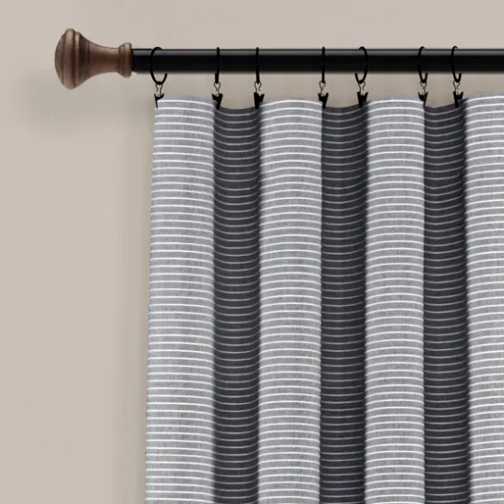 Buttons And Stripes Curtain Panel Set, 84 In.-Kirkland's Home Clearance