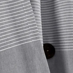 Buttons And Stripes Curtain Panel Set, 84 In.-Kirkland's Home Clearance