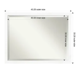 Cabinet White Narrow Frame Beveled Mirror-Kirkland's Home Sale