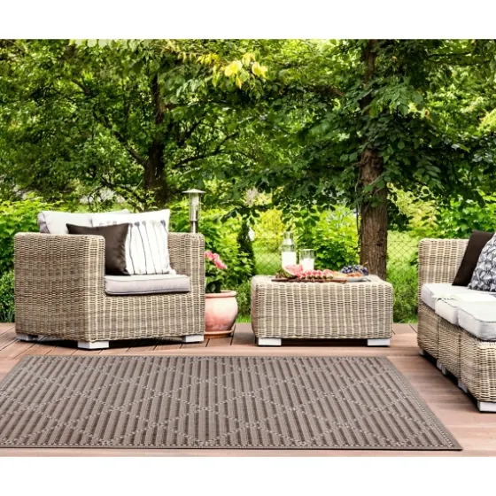 Cafe Geo Lattice Outdoor Area Rug, 6X9-Kirkland's Home Flash Sale