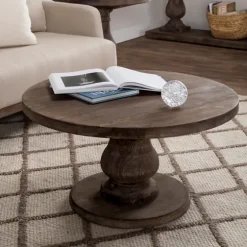Calie Reclaimed Pine Round Coffee Table-Kirkland's Home Cheap