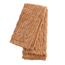 Camel Fluffy Faux Fur Cotton Throw-Kirkland's Home Store