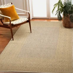 Camel Leopard Border Outdoor Area Rug, 5X7-Kirkland's Home Store