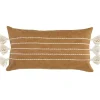 Camel Vegan Leather Tasseled Lumbar Pillow-Kirkland's Home Flash Sale