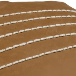 Camel Vegan Leather Tasseled Lumbar Pillow-Kirkland's Home Flash Sale