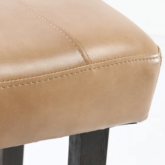 Camel Wood And Leather Backless Stool-Kirkland's Home Cheap