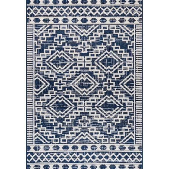 Cammie Blue Moroccan Tribal Outdoor Rug, 5X8-Kirkland's Home New
