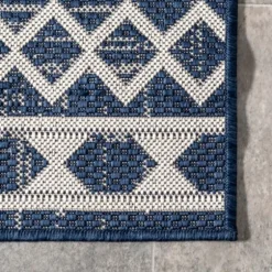 Cammie Blue Moroccan Tribal Outdoor Rug, 5X8-Kirkland's Home New