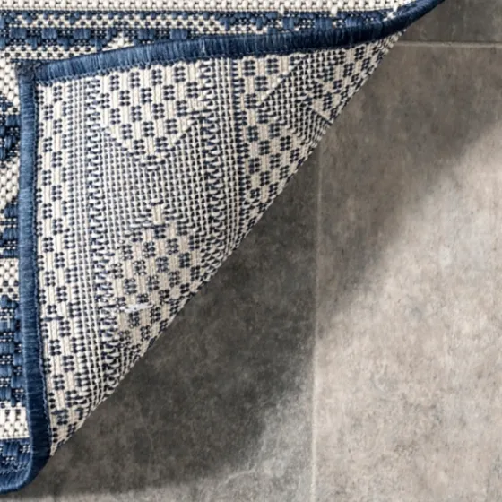 Cammie Blue Moroccan Tribal Outdoor Rug, 5X8-Kirkland's Home New
