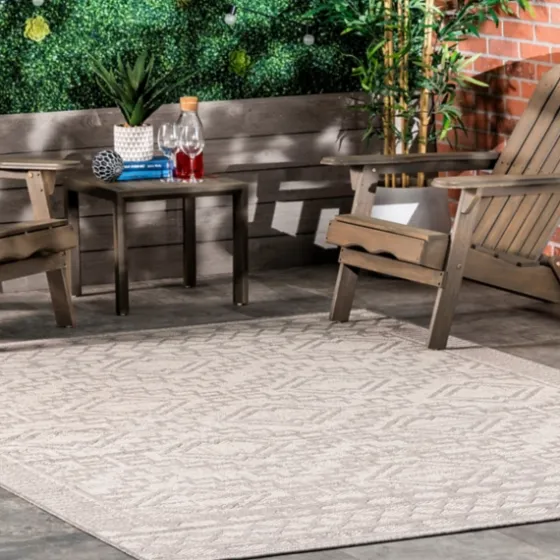 Cammie Gray Moroccan Geometric Outdoor Rug, 5X8-Kirkland's Home Best