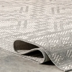 Cammie Gray Moroccan Geometric Outdoor Rug, 5X8-Kirkland's Home Best