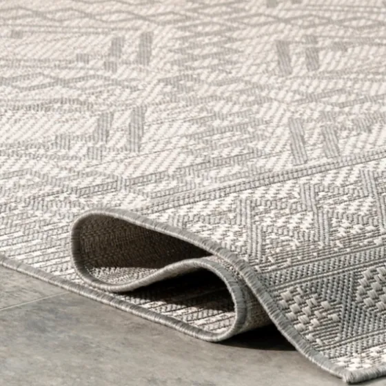 Cammie Gray Moroccan Geometric Outdoor Rug, 5X8-Kirkland's Home Best